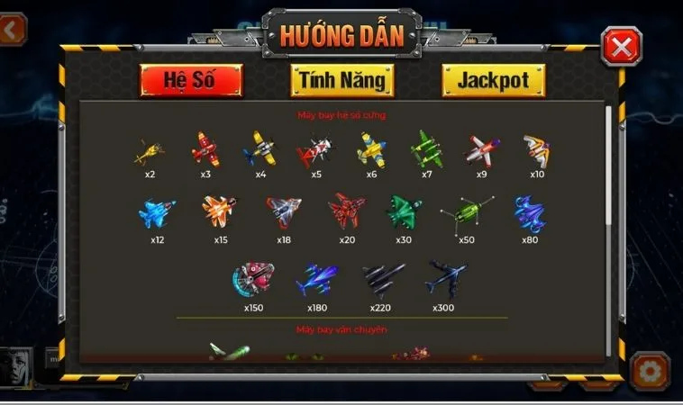 Cách Chơi Bắn Cá Đại Chiến B52 Tại i9BET Hiệu Quả 2 Các loại máy bay trong game Bắn Cá Đại Chiến B52 Tại i9BET