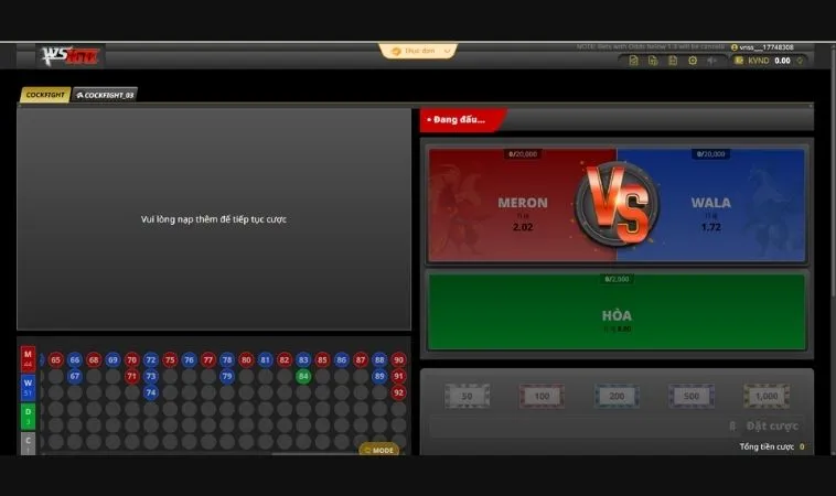 Hướng Dẫn Chi Tiết Cách Chơi Đá Gà WS168 Tại i9BET Hiệu Quả 2 Các cửa cược tại sảnh Đá Gà WS168 Tại i9BET