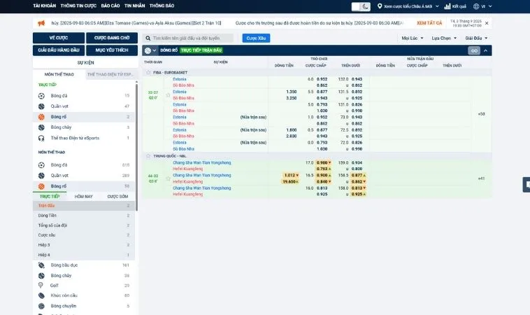 Khám Phá Cá Cược Bóng Rổ i9BET - Hướng Dẫn Chi Tiết Cho Cược Thủ 2 Giao diện đặt cược kèo bóng rổ i9BET